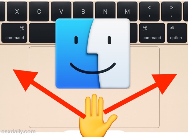 Gesto de tres dedos en el Trackpad de Mac