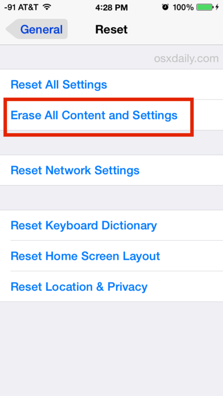 Limpie el dispositivo para eliminar el código de restricción de iOS