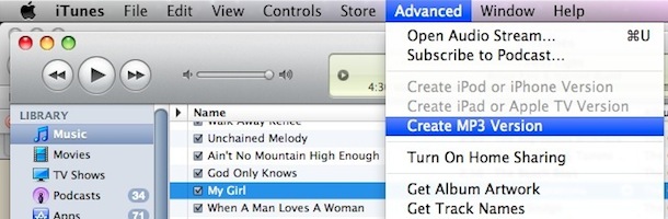 convertir iTunes a formato de canción