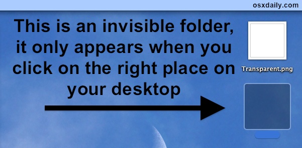 Cree una carpeta invisible en Mac OS X para ocultar archivos a la vista