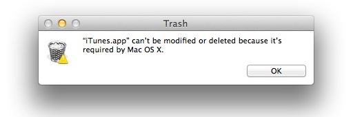 Elimina iTunes de Mac OS X.