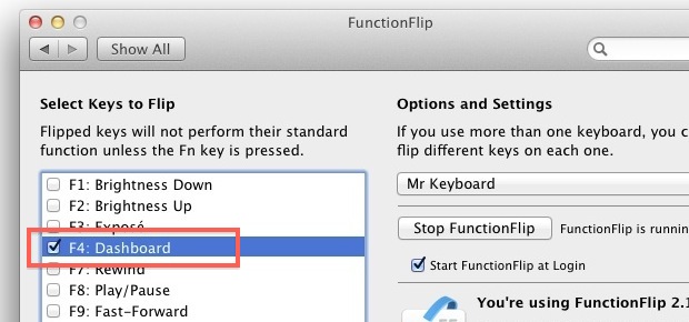Flip F4 en FunctionFlip