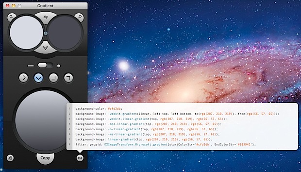 Degradados CSS instantáneos en Mac OS X. 