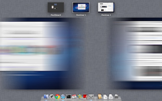 Desenfoque de movimiento en Mission Control en Mac OS X Lion