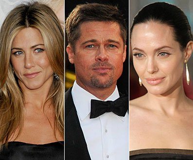 Aniston, Brad Pitt y Angelina Jolie
