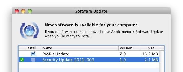 Actualización de seguridad de Mac OS X para Anti-Malware