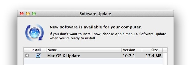 Actualización de Mac OS X 10.7.1 