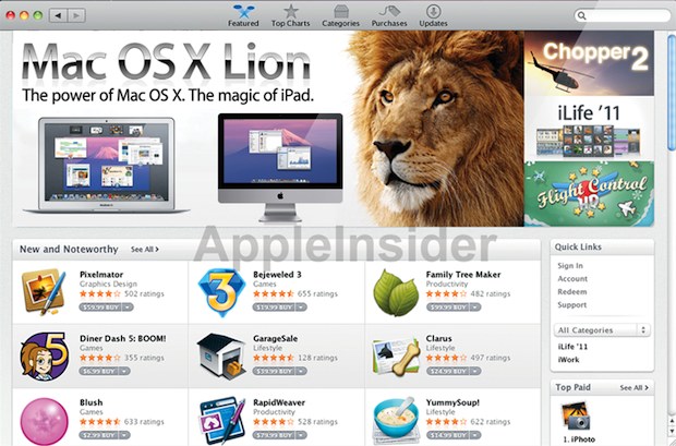 Mac OS X Lion a través de la Mac App Store