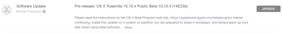 OS X Yosemite 10.10.4 beta 5