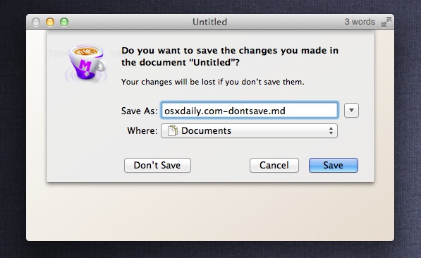 No guarde el atajo de teclado en Mac OS X Lion