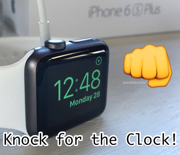 Toque para mostrar el reloj en el Apple Watch en modo Nightstand