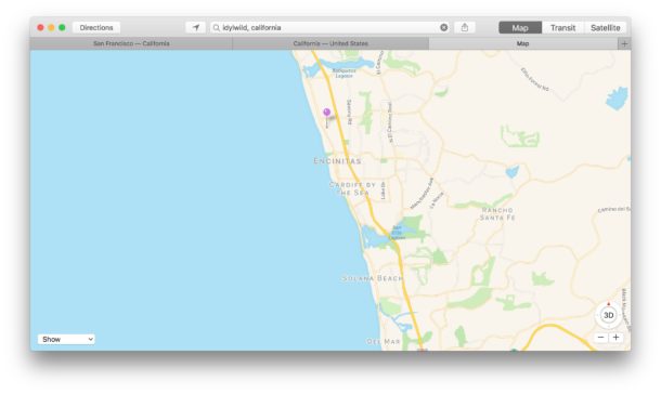 Usar las pestañas en Apple Maps para Mac