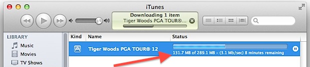 Verifique la velocidad de descarga en iTunes App Store 