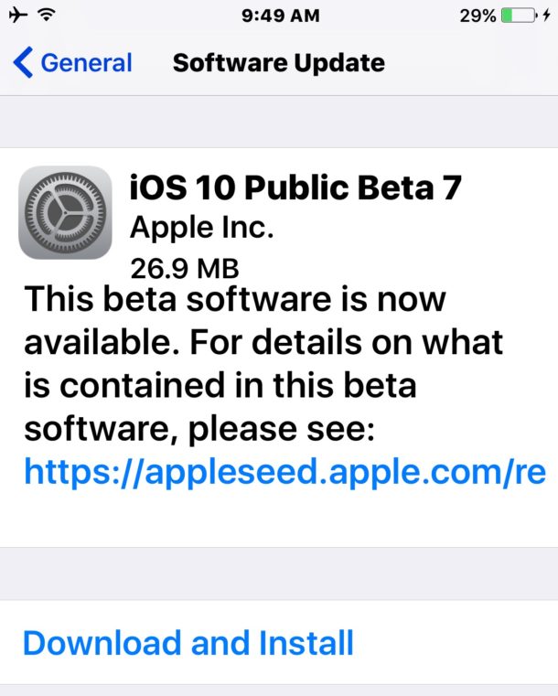 iOS 10 beta 8 y beta pública 7