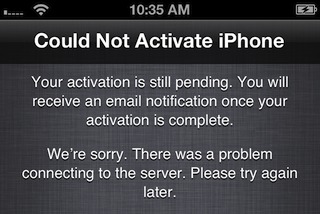 No se pudo activar el error de iPhone