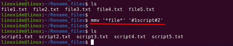 cambiar el nombre de los archivos usando mmv