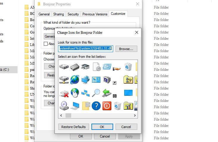 personalización de iconos en windows 10