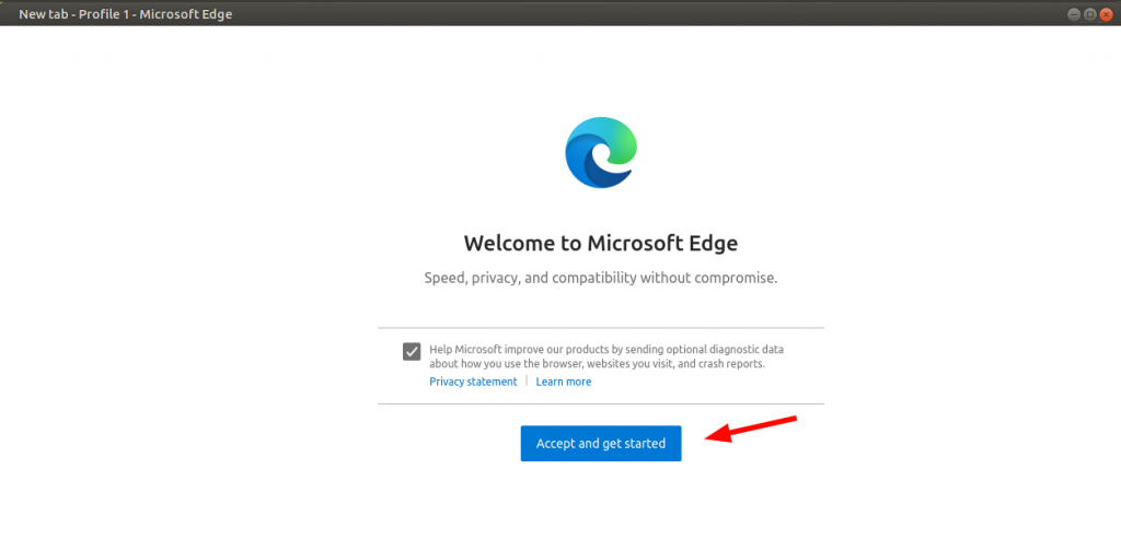 Acepte el acuerdo de licencia para instalar Microsoft Edge